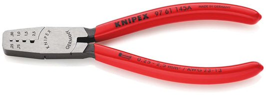 KNIPEX 97 61 145 A Krimptang voor adereindhulzen met kunststof bekleed 145 mm