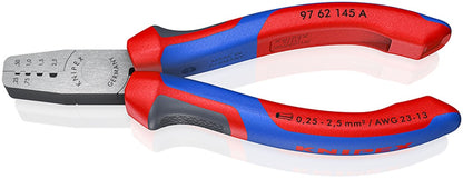 KNIPEX 97 62 145 A Krimptang voor adereindhulzen met comfortgrepen 145 mm
