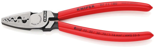 KNIPEX 97 71 180 Krimptang voor adereindhulzen met kunststof bekleed 180 mm