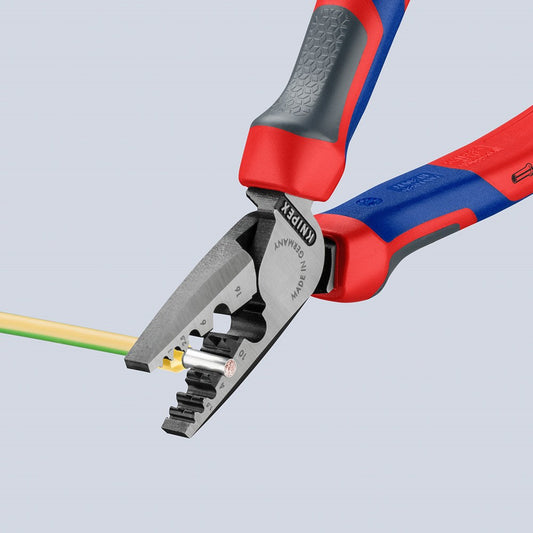 KNIPEX 97 72 180 Krimptang voor adereindhulzen met comfortgrepen 180 mm