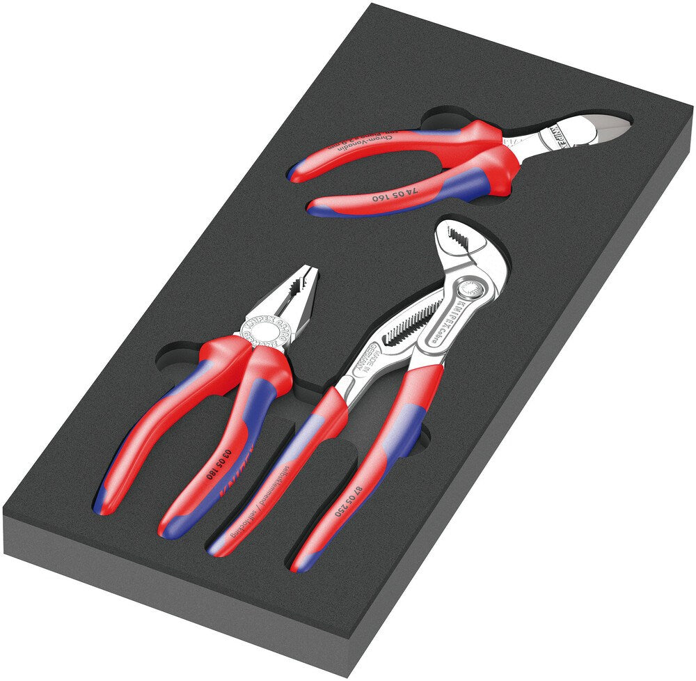 9780 Schuiminzet met KNIPEX tangen,3-dlg 1 x 180; 1 x 250; 1 x 160