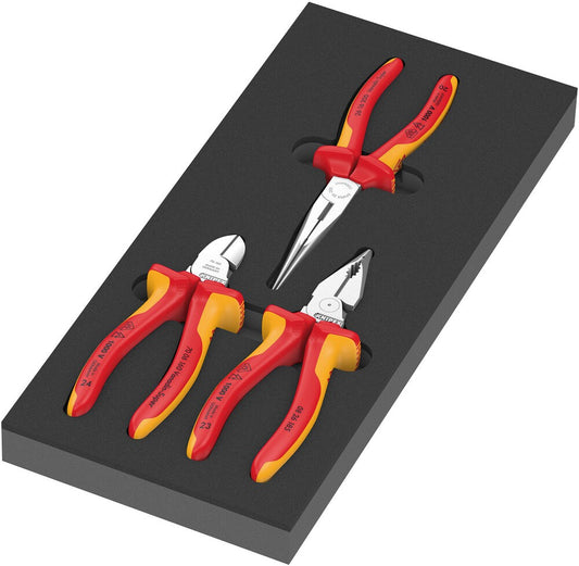 9784 Schuimrubberen inzetstuk met KNIPEX tangen Set VDE 1, 3-delig