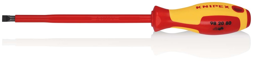KNIPEX 98 20 80 Schroevendraaiers voor sleufschroeven geïsoleerde meercomponenten-greep, VDE-getest
