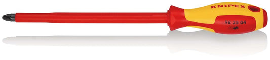 KNIPEX 98 25 04 Schroevendraaier voor kruiskopschroeven Pozidriv® geïsoleerde meercomponenten-greep,