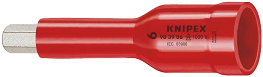 KNIPEX 98 49 05 Dop voor ratel, voor binnenzeskantschroeven met binnenvierkant 1/2" 75 mm