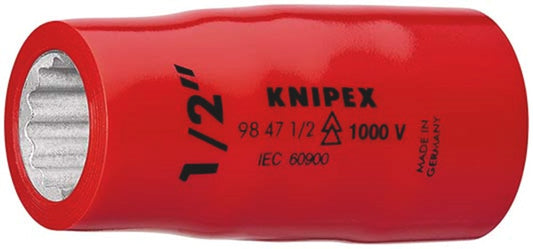 KNIPEX 98 47 7/8" Dop voor ratel (dubbele zeskant) met binnenvierkant 1/2" 58 mm
