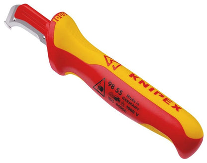 KNIPEX 98 55 Kabelmes met glijschoen geïsoleerd met meer-componentengrepen, VDE-getest 180 mm
