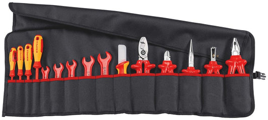 KNIPEX 98 99 13 Gereedschapsroltas 15-delig met geïsoleerde gereedschappen voor het werken aan elekt