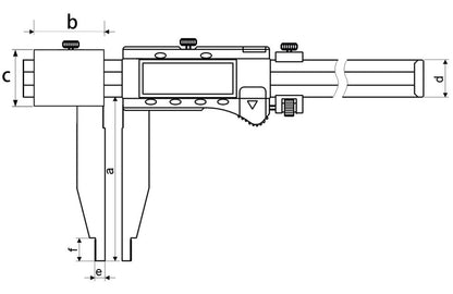 Digitale controlle schuifmaat 1000x150mm meetkaken verstelbaar