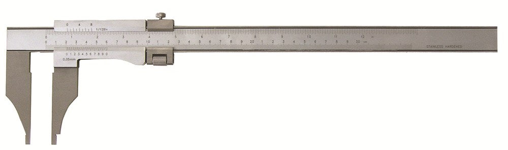 Werkplaats schuifmaat 500x150mm aflez. 1/50+1/1000" met fijn-instelling