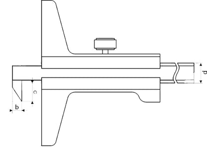 Diepte schuifmaat 300x100mm met haak aflezing 1/50=0,02mm RVS