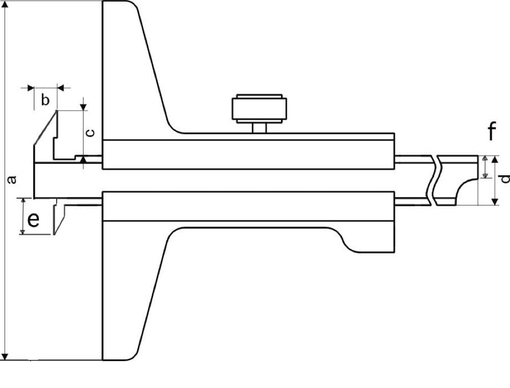 Praz. Tiefen-Messschieber Doppelhaken 200 x 100 mm,