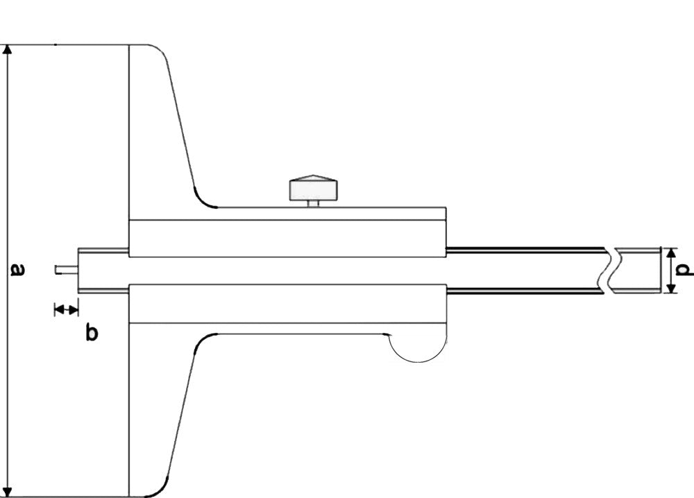 Praz. Tiefen-Messschieber m. Spitze 1,6mm, 150x100 mm,