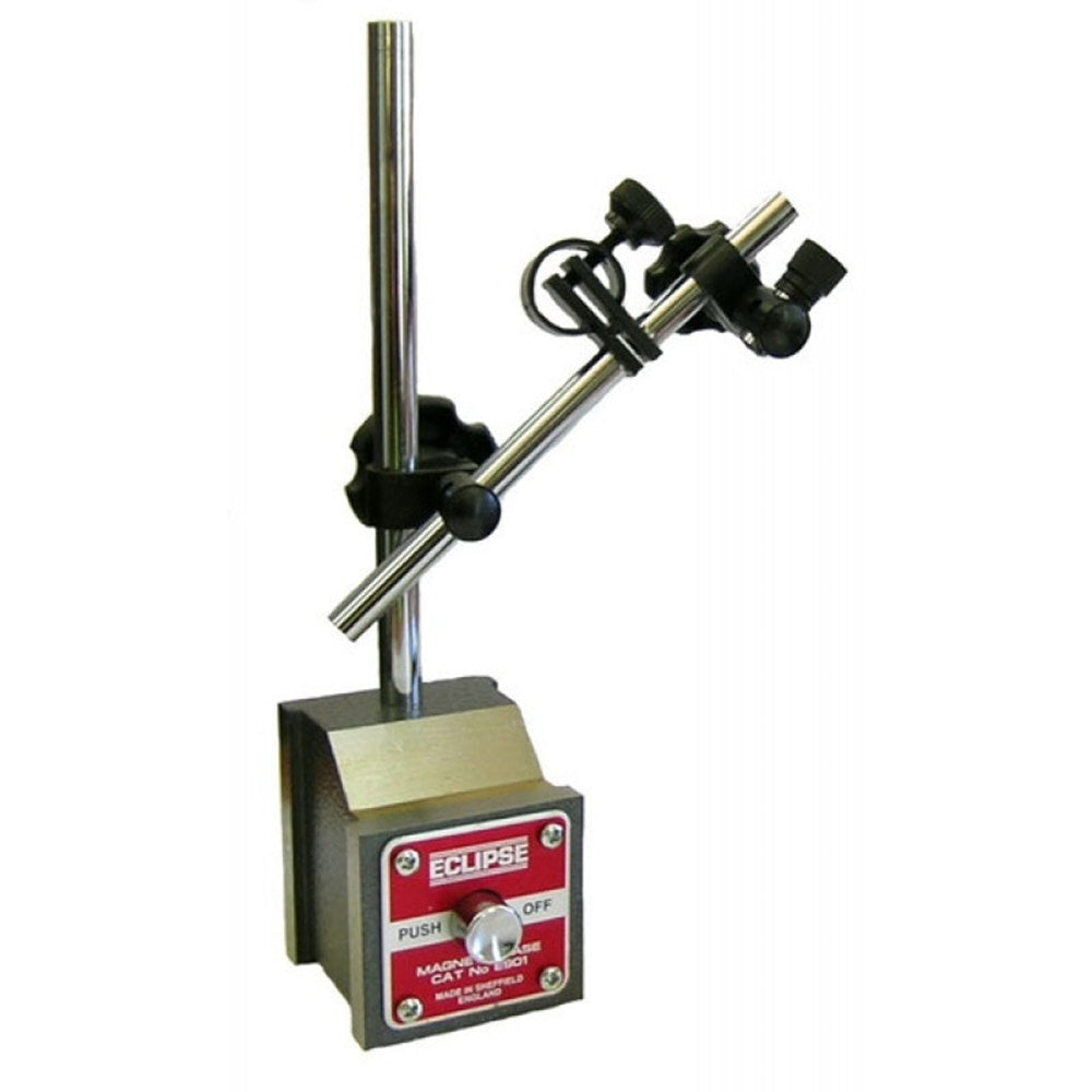 Magnetische meetklokstand 64x64x76/280mm Met drukknop, trekkr.80kg