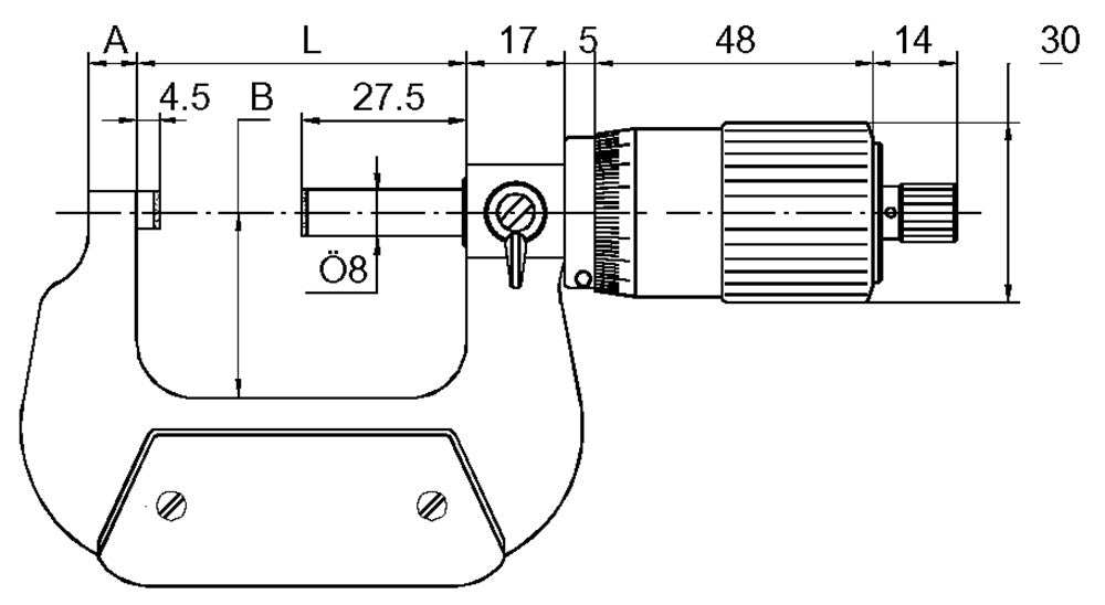 Precisie micrometer 25-50mm aflezing 0,01mm met brede draaiknop