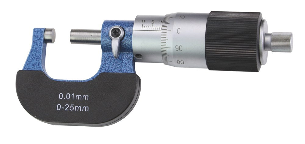 Precisie micrometer 0-25mm aflezing 0,01mm met brede draaiknop