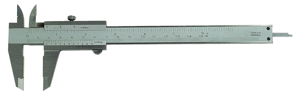 Schuifmaat "PRECISIE" RVS 200x50mm met vastzetschroef 1/1000" in etui