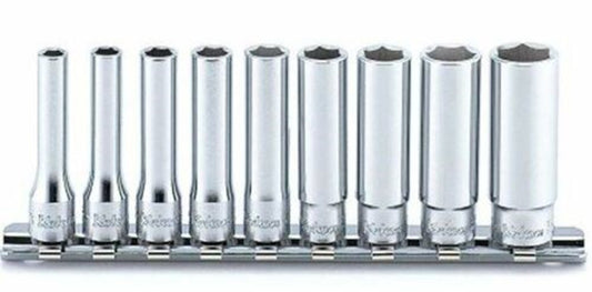 1/4" 9dlg set doppen op rail