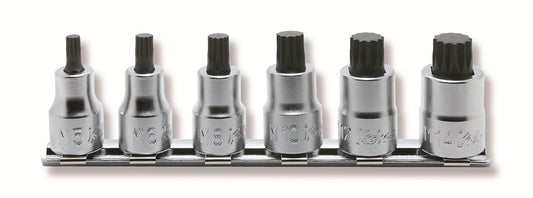6 delige set 3/8" XZN doppen L= 38 mm