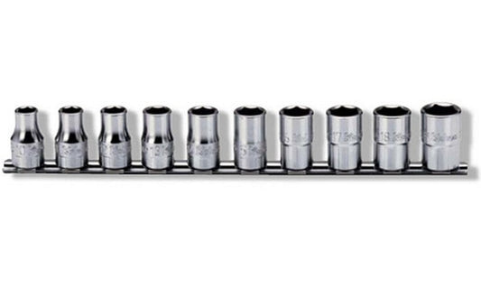 1/2" 10dlg set doppen op rail 10 tm 19mm