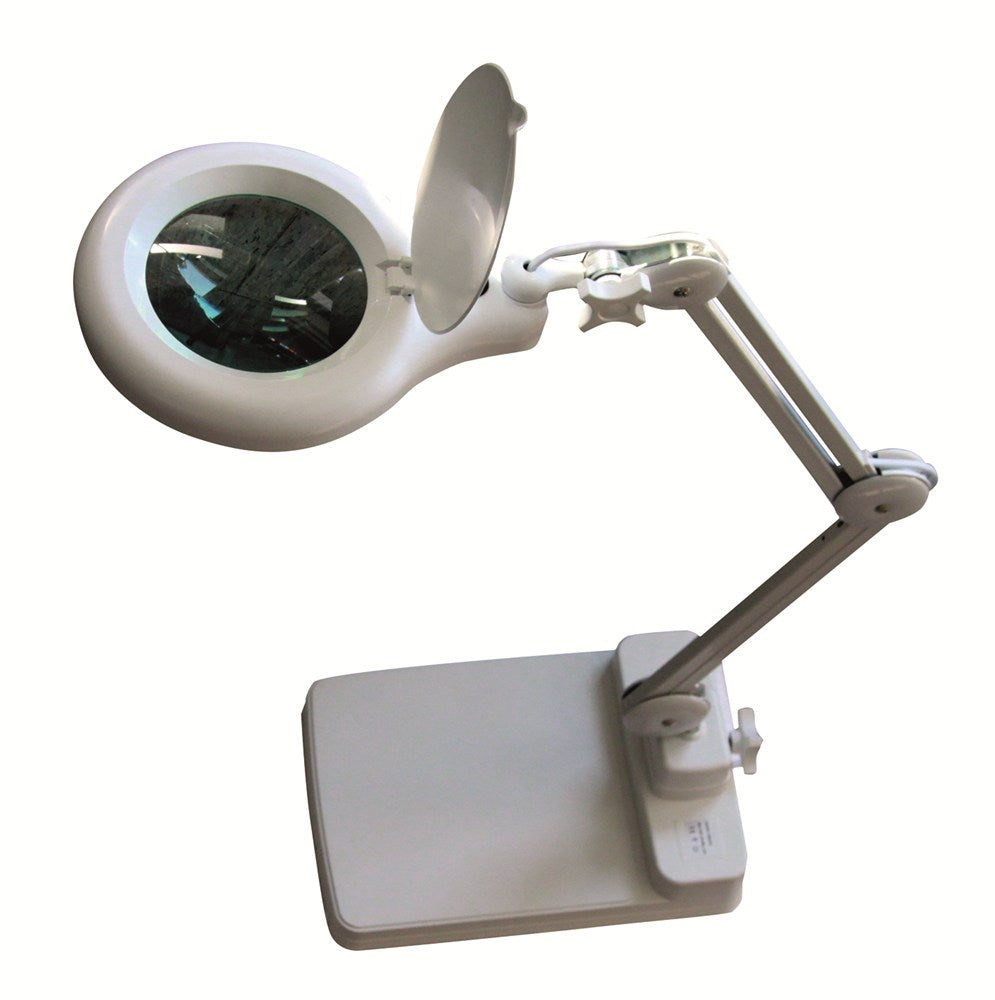 Tafelloep 127mm vergroting 2,25 dioptrie 5 met stabiele voet 600 Lux LED