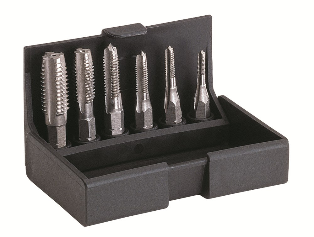 tap-bit-set, met 1/4" zeskant opnameschacht, M3 - M10
