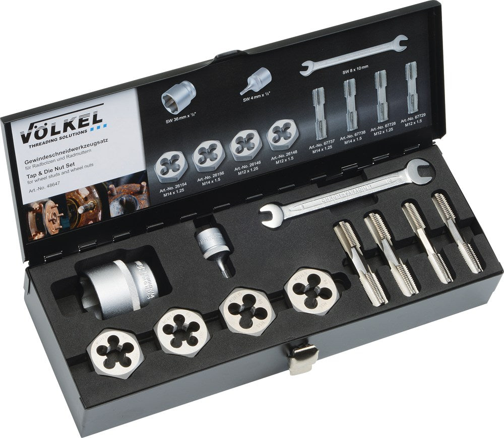 Schroefdraad snijset M, HSS-G, M12x1,25-M12x1,5-M14x1,25-M14x1,5
