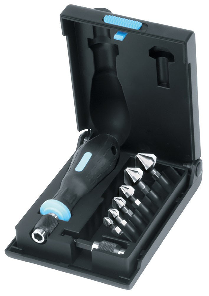Q.C.3 verzink-bit-set, 90° - 3 snijder, met 1/4" zeskant opnameschacht, 6,3 - 20,5 mm