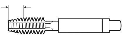 handtap, ISO metrisch fijn draad DIN 13, DIN 2181, HSS-G, nominale grootte D, Mf 24 x 2.0