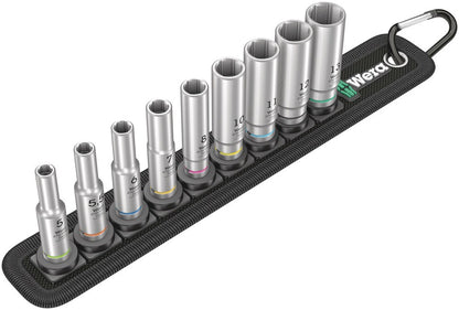 BELT A DEEP 1 DOPPEN SET, MET 1/4" -AANDRIJVING, 9-DELIG