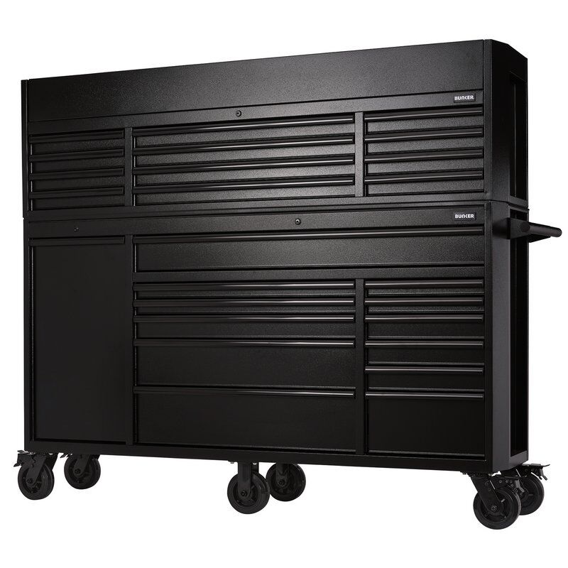 BUNKER Gereedschapswagen met topkoffer, 183cm, zwart