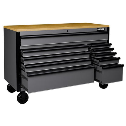 BUNKER Gereedschapswagen/werkbank, 142cm, Licht grijs