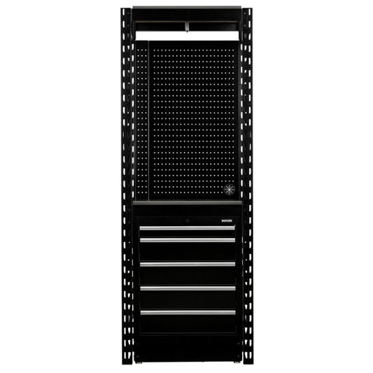 BUNKER Opbergrek met geperforeerde achterwand en 1 vloerkast, 750x2210x520mm (D27975)