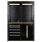 BUNKER Opbergrek met geperforeerde achterwand en 2 vloerkasten, 1500x2210x520mm (D27912)