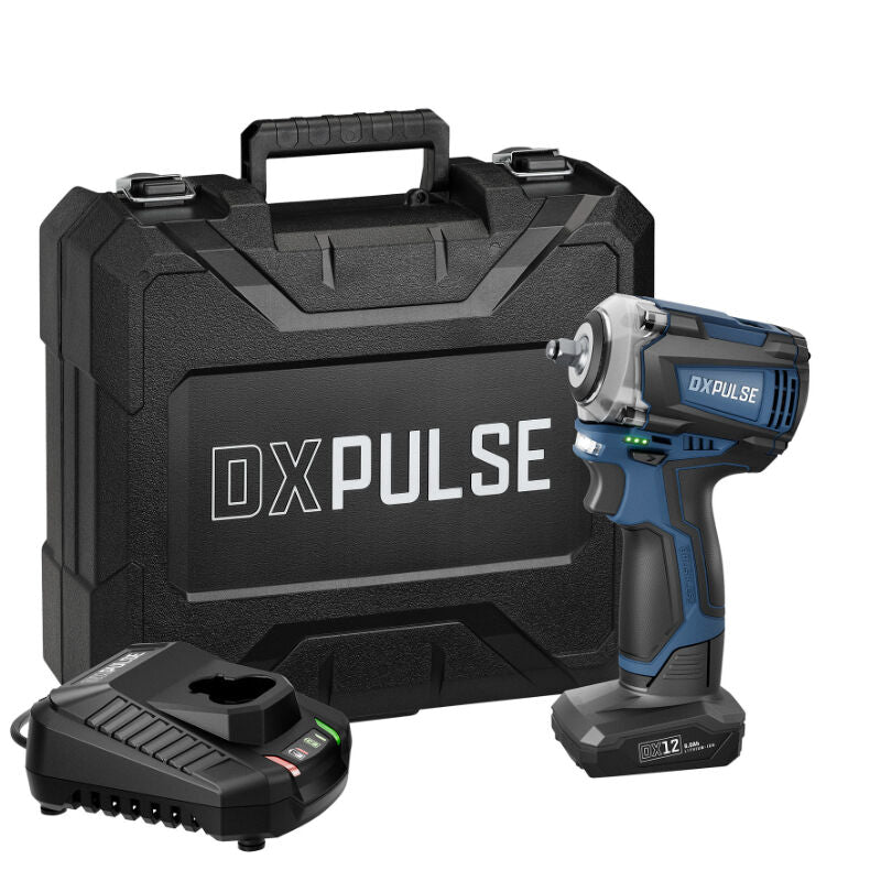 DXPULSE 3/8" Accu slagmoersleutel 12V, borstelloos, 250Nm, 1x 5.0Ah accu en 1x snellader