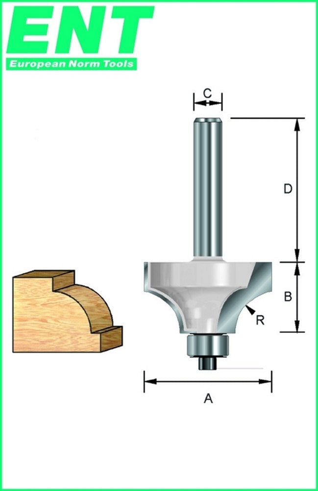 Kwartrondfrees HM R28.6 met lager