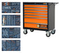 Gereedschapswagen KING SIZE, 4 laden gevuld