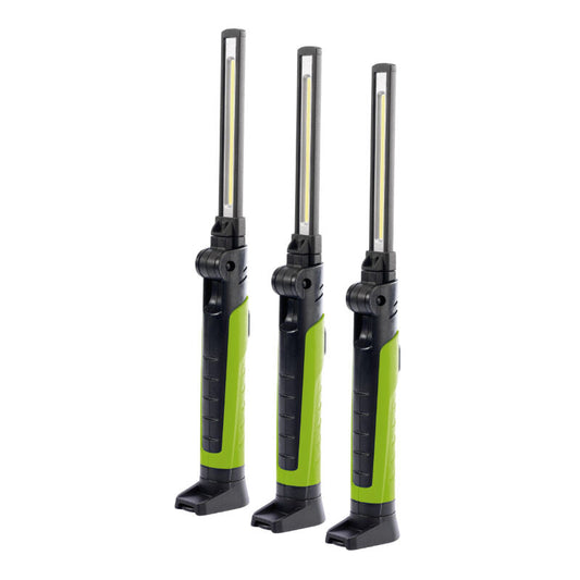 Inspectielampen set COB LED, 7W, 700 Lumen, groen, 3st
