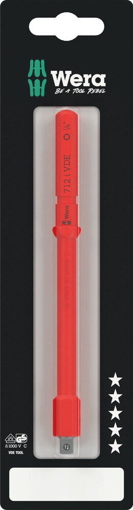 Kraftform Kompakt A VDE 712 i SB adapterkling, geïsoleerd, voor 1/4" doppen, 1/4" x 154 mm
