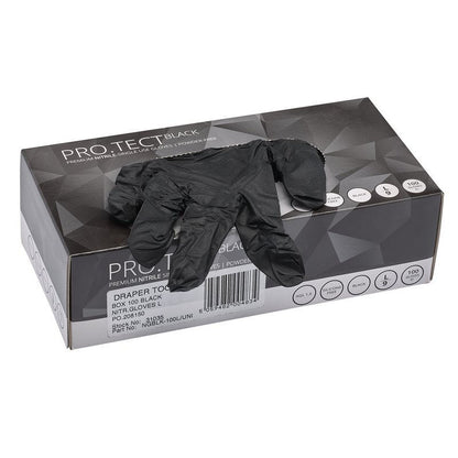 Nitril handschoenen zwart, L, 100st