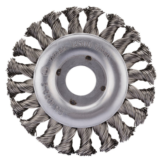 Schijfborstel 115mm, 22.23mm, 12500rpm, gevlochten