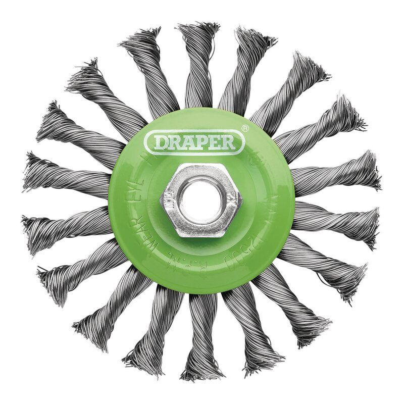 Schijfborstel Ø115mm, M14, 12500rpm, gevlochten (D08061)