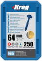 Kreg PH schroeven 64 mm blauw gecoat Maxi-Loc grof schroefdraad 250 stuks